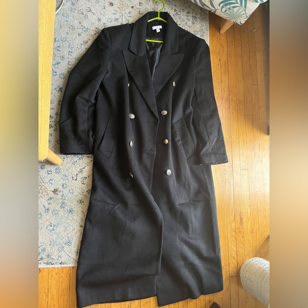 Tall long faux wool lined coat